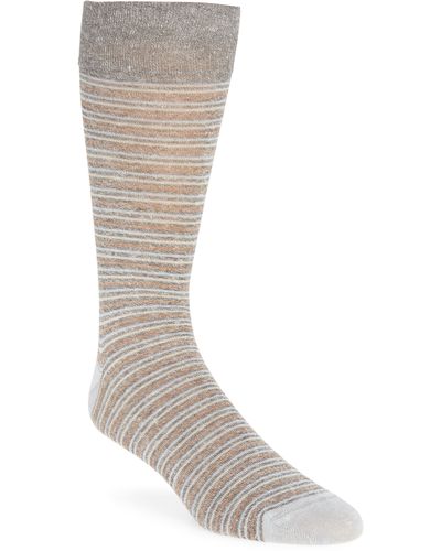 Nordstrom Microstripe Dress Socks - Gray