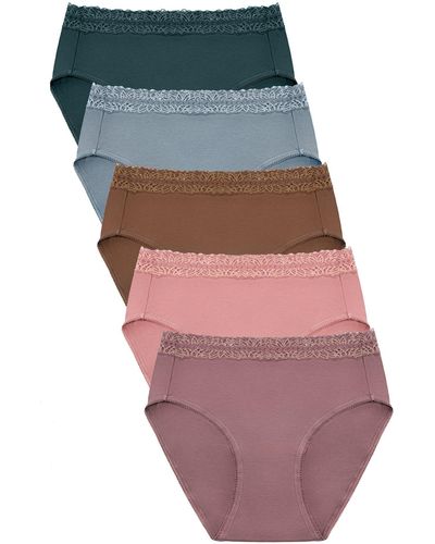 Kindred Bravely Assorted 5-pack Lace Trim High Waist Postpartum Briefs - Multicolor