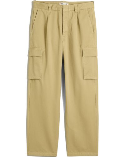 Madewell Pleated Cotton Cargo Pants - Natural
