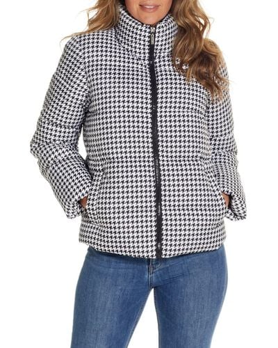 Gallery Houndstooth Puffer Jacket - Gray
