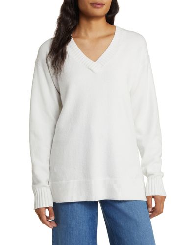 Caslon Caslon(r) Relaxed Tunic Sweater - White