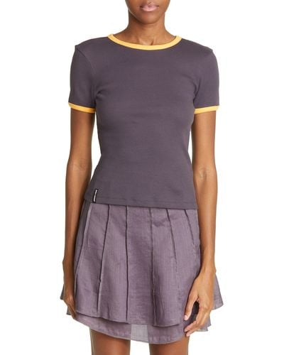 Paloma Wool Linx Contrast Organic Cotton Rib T-shirt - Purple