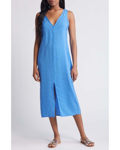 Nation Ltd Kimora V-neck Midi Dress - Blue