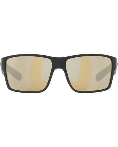 Costa Del Mar 63mm Mirrored Polarized Oversize Square Sunglasses - Natural