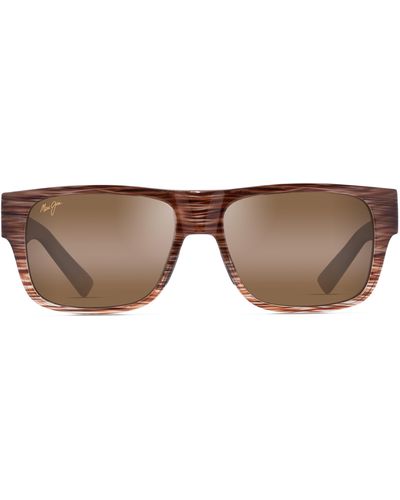 Maui Jim Keahi 56mm Polarizedplus2 Rectangular Sunglasses - Brown