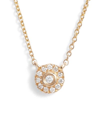 Dana Rebecca Lauren Joy Mini Diamond Disc Necklace - White