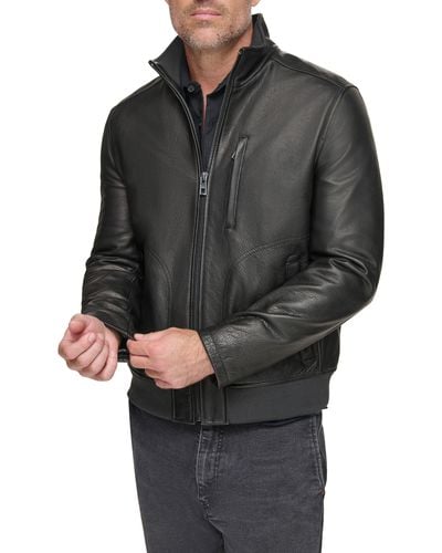 Andrew Marc Lindley Leather Jacket - Gray