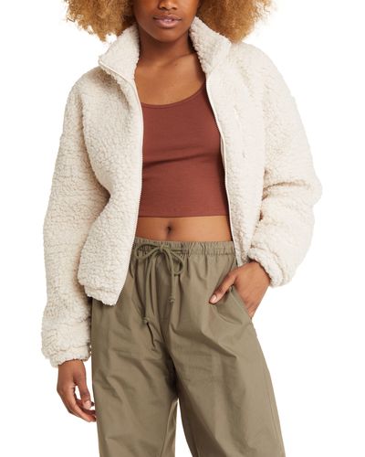 BP. High Pile Fleece Zip-up Jacket - Brown
