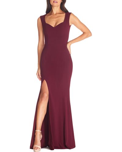 Dress the Population Monroe Side Slit Gown - Red
