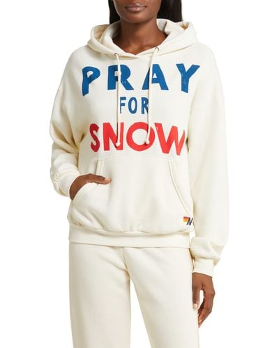 Aviator Nation Pray For Snow Graphic Hoodie - White