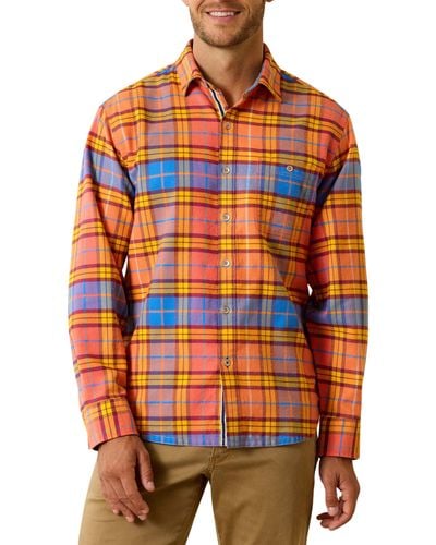Tommy Bahama Canyon Beach Comfy Plaid Flannel Button-up Shirt - Orange
