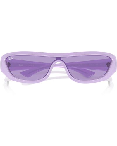 Ray-Ban Xan 134mm Wraparound Sunglasses - Purple