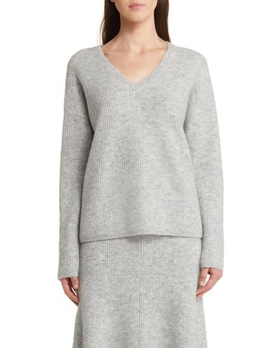Nordstrom Wool & Cashmere Blend Long Sleeve Sweater - Gray