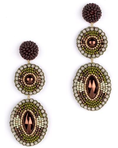 Deepa Gurnani Danya Drop Earrings - Green