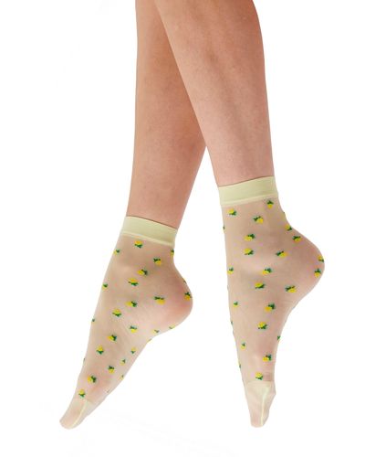 Pretty Polly Lemon Ankle Socks - Natural