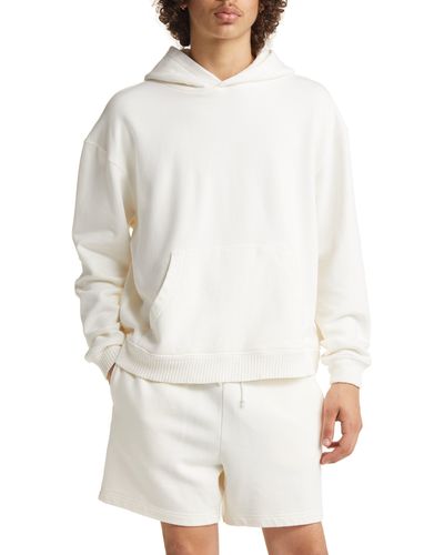 Elwood Core Oversize Organic Cotton Brushed Terry Hoodie - White