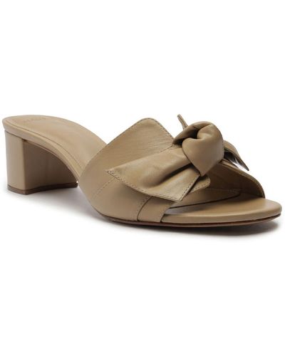 Alexandre Birman Maxi Clarita Bow Strap Block Heel Slide Sandal - Brown