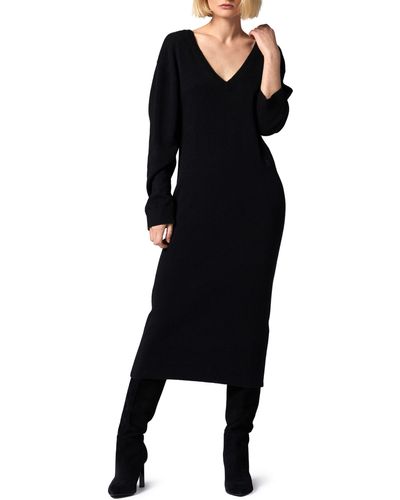 Equipment Jeannie Long Sleeve Cashmere Sweater Dress - Black