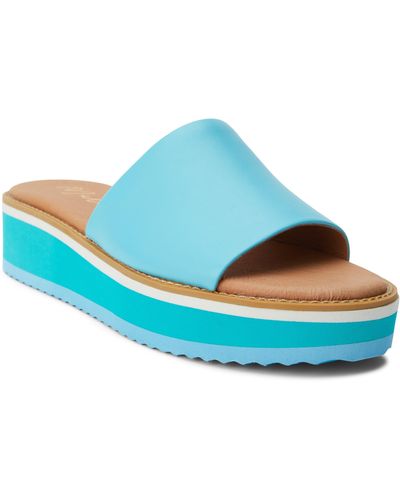 Matisse Jackie Platform Slide Sandal - Blue