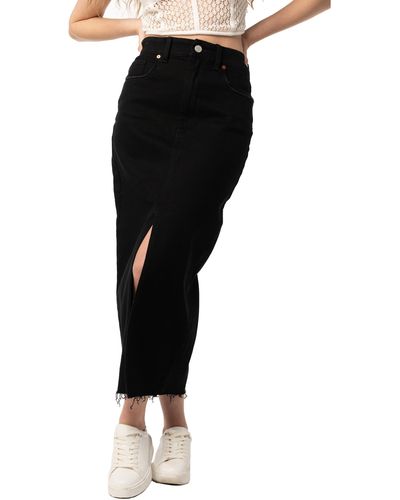 Blank NYC Denim Midi Skirt - Black