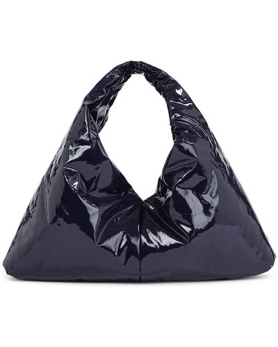 Kassl Small Anchor Lacquered Hobo - Blue