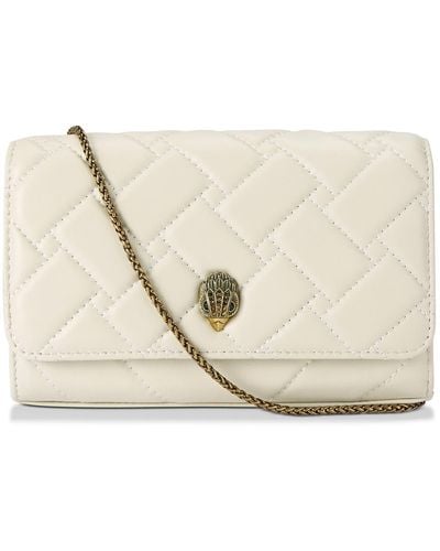 Kurt Geiger Extra Mini Kensington Quilted Leather Wallet On A Chain - Natural