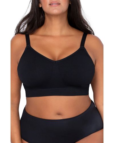 Curvy Couture Smooth Seamless Comfort Bralette - Black