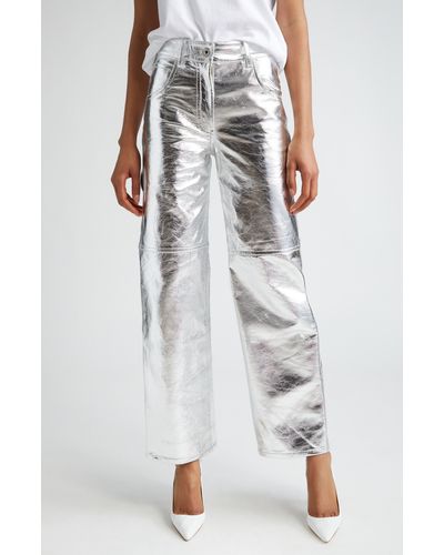 Interior The Sterling Metallic Leather Pants - Multicolor