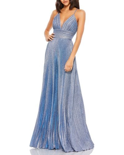 Mac Duggal Sparkle A-line Gown - Blue