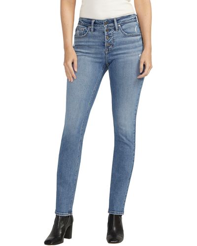 Silver Jeans Co. Most Wanted Mid Rise Slim Jeans - Blue