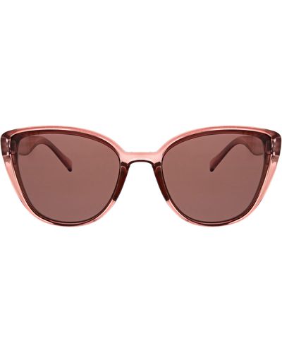 Hurley 58mm Polarized Cat Eye Sunglasses - Pink