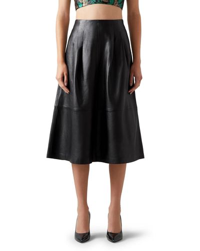LK Bennett Farrow A-line Leather Skirt - Black