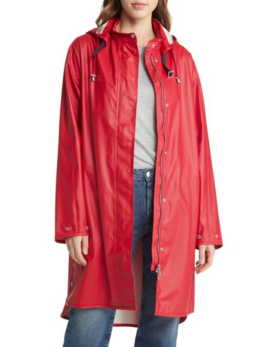 Ilse Jacobsen Hooded Raincoat - Red