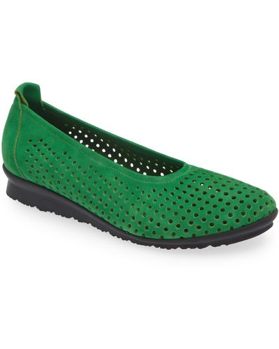 Arche Barria Perforated Ballet Slip-on - Green