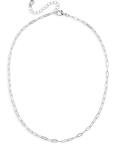 BP. Paper Clip Chain Necklace - White