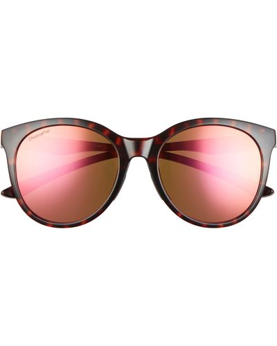 Smith Bayside 55mm Polarized Mirrored Round Sunglasses - Pink
