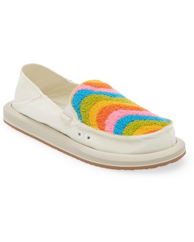 Sanuk Donna Rainbow Slip-on Sneaker - White