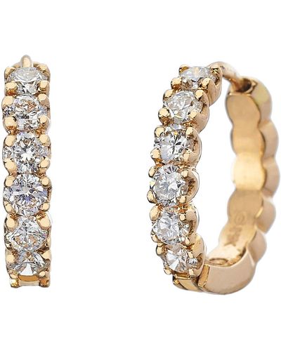 Sethi Couture Zelda Diamond huggie Earrings - Metallic
