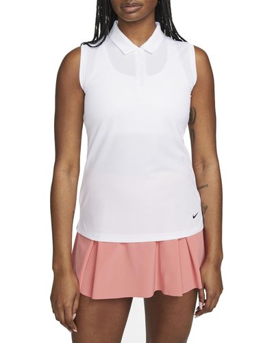 Nike Court Victory Dri-fit Semisheer Sleeveless Polo - White
