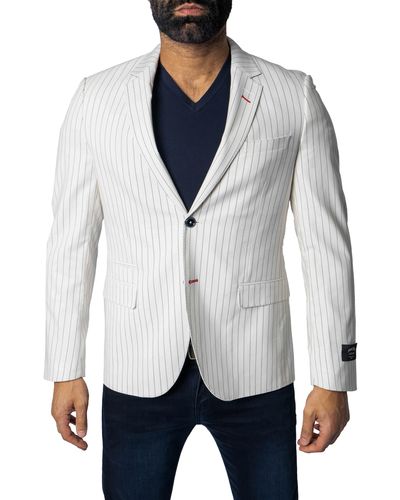 Maceoo Stripe Sport Coat - White
