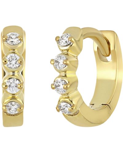 Bony Levy Liora Diamond huggie Hoop Earrings - Metallic