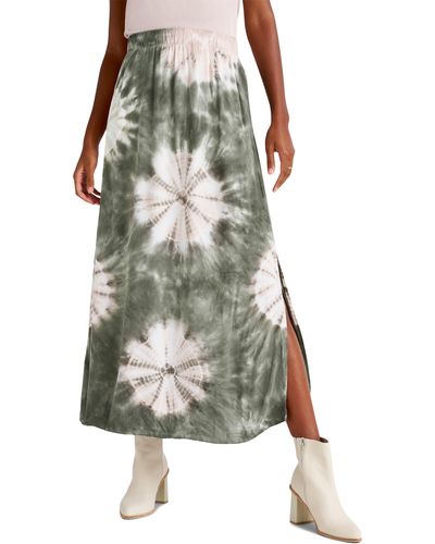 Splendid Ula Side Slit Maxi Skirt - Green