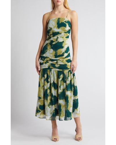 Chelsea28 Removable Strap Ruched Dress - Green