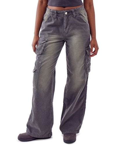 BDG Y2k Low Rise Corduroy Cargo Pants - Blue