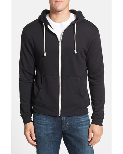 Threads For Thought Trim Fit Heathered Fleece Zip Hoodie - Black