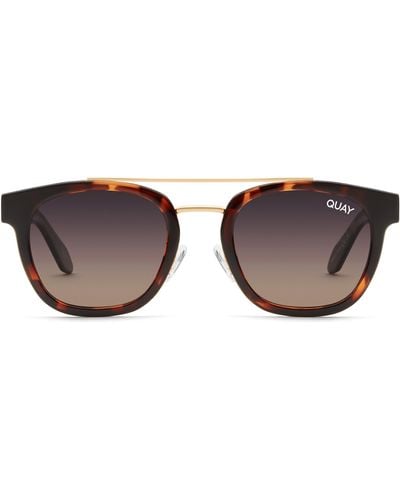 Quay Coolin 42mm Polarized Small Square Sunglasses - Brown