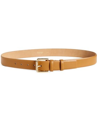 Max Mara Classic Leather Belt - Brown