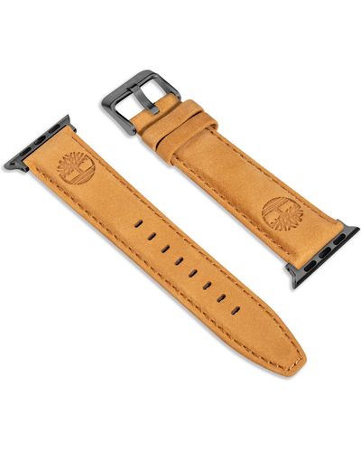 Timberland Leather 20mm Smartwatch Watchband - Metallic