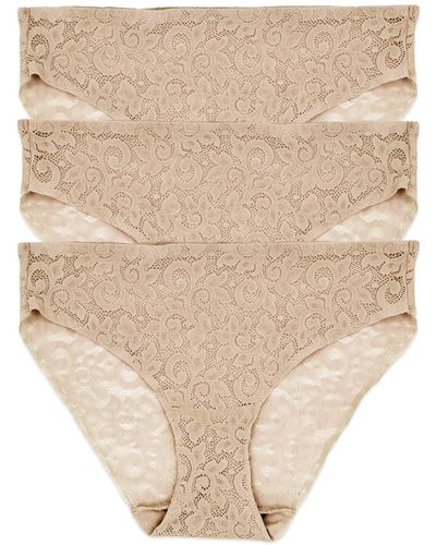 Tc Fine Intimates Assorted 3-pack Lace Hipster Briefs - Natural
