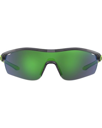 Under Armour 99mm Mirrored Shield Sport Sunglasses - Green